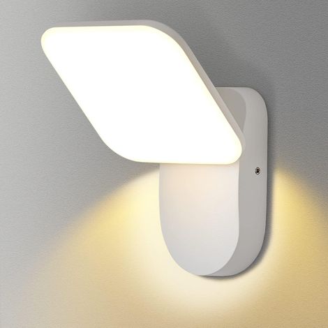 MINKUROW 12w Led Lámpara De Pared Interior Exterior Huat Downstairs Led Lámpara De Pared Moderna Impermeable Ip65 Aluminio Apliques De Pared Para Sala De Estar Escalera Corredor Jardín (Blanco/Blanco  (1/5)