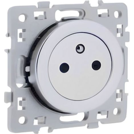 Prise 2P+T 16A affleurante NF - SQUARE Silver - Eur'Ohm