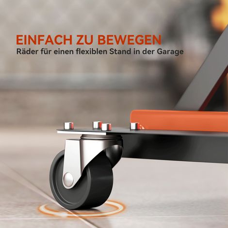 Plateforme élévatrice moto 500 kg, cric atelier réglable hauteur 135-390 mm, acier orange (1/4)