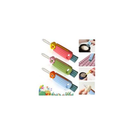 Cepillo de limpieza 3 en 1 para botellas de agua: cepillo para limpiar tapas de vasos, cepillo de limpieza portátil multifuncional para espacios reducidos, vasos y más - Crezuo