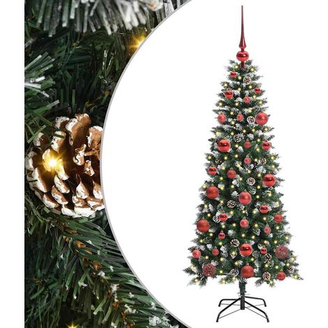 Sapin de Noël  Arbre de Noël artificiel Vert 150 cm PVC, plastique et acier (1/5)