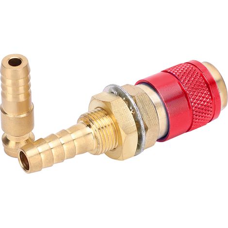 Paire d'adaptateurs rapides 8mm pour refroidissement liquide et gaz, raccord pour torche de poste à souder MIG TIG (rouge) (1/5)