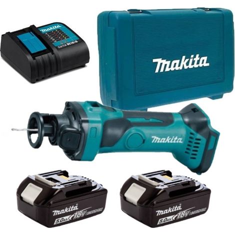 Makita DCO180RTJ Affleureuse plaque de plâtre 18V Li-Ion Ø 6,35 mm LXT + 2 x 5.0Ah Batterie + chargeur en coffret