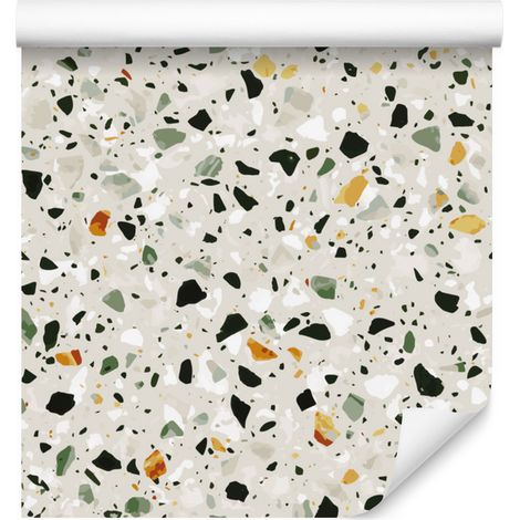 Papier peint imitation béton terrazzo coloré pour salon et chambre 50x1000 cm (1/5)