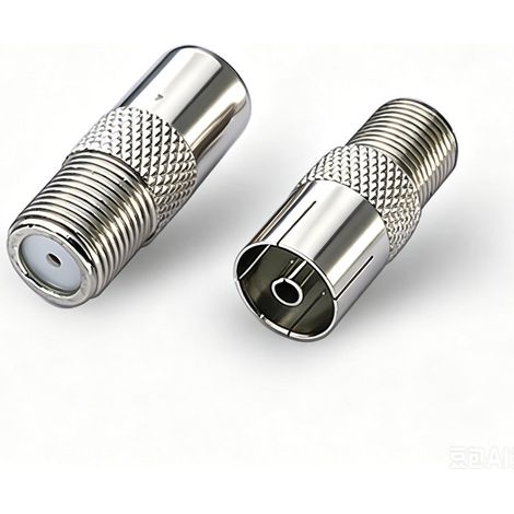 Adaptateurs Antenne F vers TV, F Femelle vers TV PAL Mâle/Femâle, Connecteur Coaxial RF pour Câbles d'Antenne et Satellite, Lot de 2 (1/5)