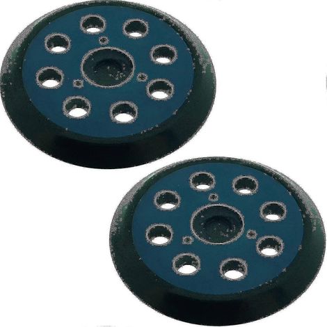 Lot de 2 plateaux de ponçage orbitaux 8 trous de 125 mm compatibles avec la ponceuse Makita M9204 Bo5030 (1/3)
