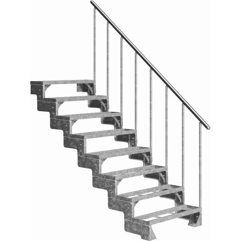 Dolle Außentreppe Gardentop 144-176cm Geschosshöhe mit Einlegerahmen 100cm breit mit Geländer