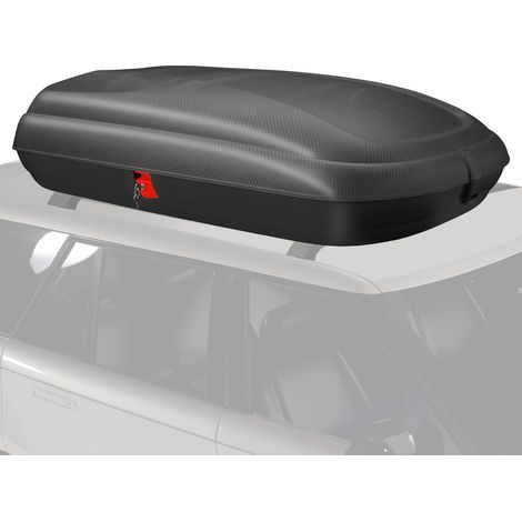 COSTWAY Box da Tetto per Auto XL, Baule Tetto Universale Rigido Impermeabile Super Resistente in Fibra Carbonio e Metallo, Portapacchi per Auto con Chiavi, Capacità 75 kg (169 x 80 x 36,5 cm) (1/5)