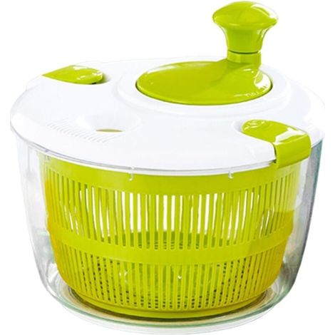 Essiccatore per insalata da 5 litri, cestello in plastica per essiccare l'insalata, grande capacità, centrifuga per insalata da bagno, per lavare e asciugare le insalate, 25 x 16 cm (1/4)
