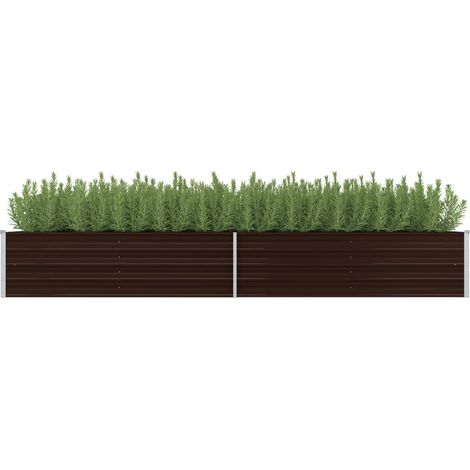 Arriate de acero galvanizado marrón 320x80x45 cm vidaXL