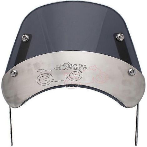 Pare-brise/visière d'instrumentation pour moto rétro café racer 5-7 pouces, compatible Honda, Yamaha XJR 1300, Suzuki GSX 1400, Royal - Gris fumé (ensemble complet) (1/5)