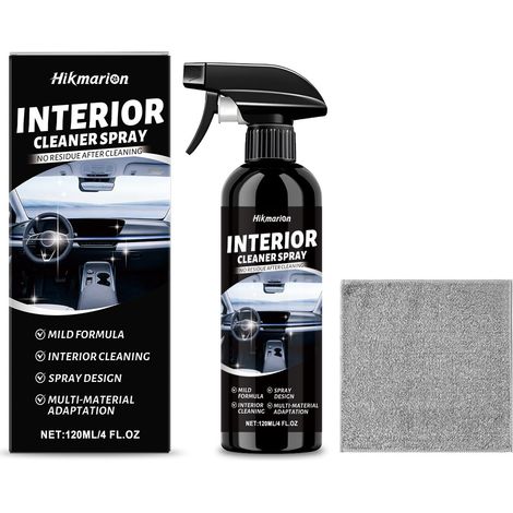 Autoinnenraum-Reinigungsspray, Reiniger für Autoinnenverkleidungen, Kissen, Sitzbezüge und Textilien – 120 ml + 1 Tuch -- BIEMMEDUE (1/5)