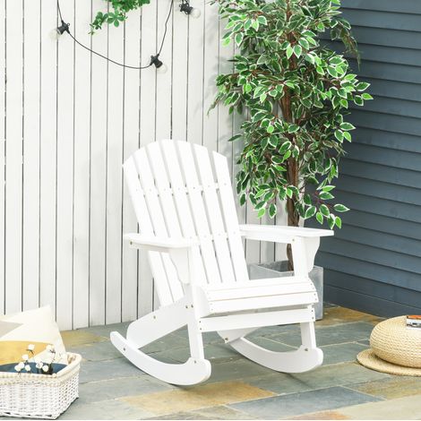 poltrona seduta 77x94x97 a dondolo rustica legno bianco HAVRYA (1/4)
