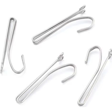 In-stock snap-in curtain hooks, metal curtain hooks, stainless steel curtain pins and hooks, curtain hook accessories (20 pieces) (1/5)