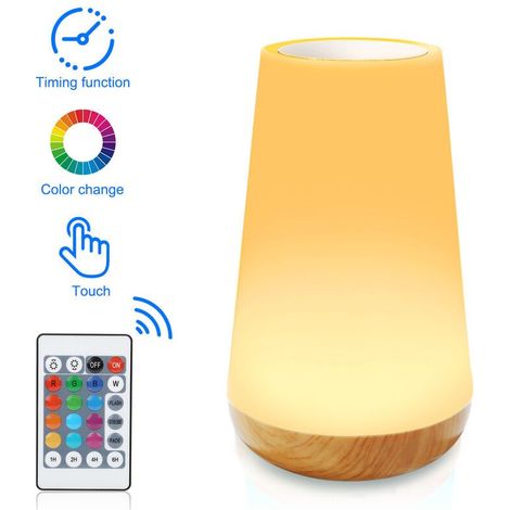 Veilleuse LED lampe de chevet couleur tactile veilleuse télécommande luminosité réglable charge adaptée pour chambre chambre d'enfant salon (1/5)