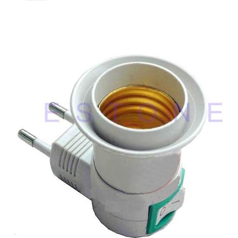 Adaptateur E27 femelle vers prise US/AU/EU avec interrupteur marche/arrêt (neuf) (1/5)