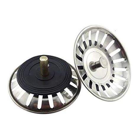 2PCS Bonde à panier universelle 8 cm Filtre à Évier de Cuisine en Acier Inoxydable Filtre Bouchon d'Évier à Double Couche Égouttoir Dévier pour Cuisine et Salle de Bain (1/5)