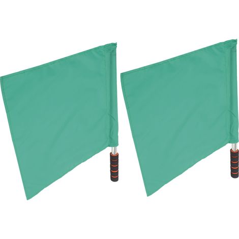 2 Drapeaux d'Arbitre Officiel en Acier Inoxydable pour Compétition Sportive, Vert (1/5)