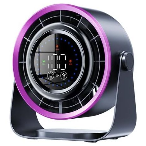 Nouveauté 2026 : Ventilateur de table Turbo silencieux, 3-en-1 avec charge rapide, jusqu'à 48 heures d'utilisation, ventilateur Type-C rotatif à 180° pour le bureau et la maison (1/5)