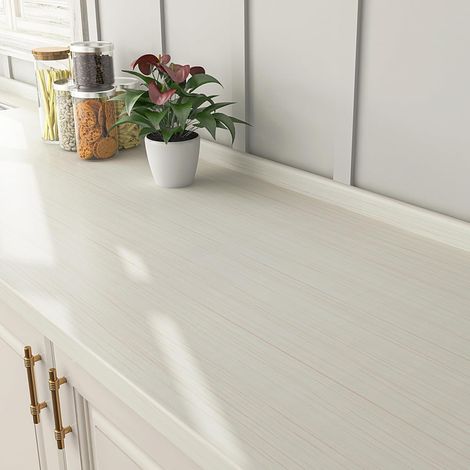 Papier Peint Bois Beige Blanc Papier Peint Adhesif Mural Cuisine Rouleau Adhesif Decoratif Effet Bois Revetement Plan (1/5)