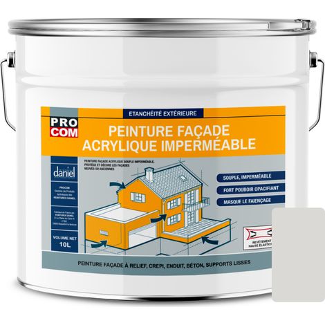 Peinture façade PROCOM crépi, façade à relief, imperméabilisation et protection des façades - Durable jusqu'à 10 ans DBDAD7 10 litres