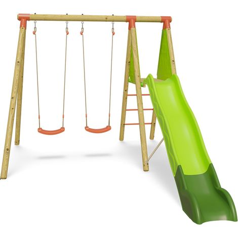 Balançoire en bois 2,30 m Topwood MILU - 4 enfants