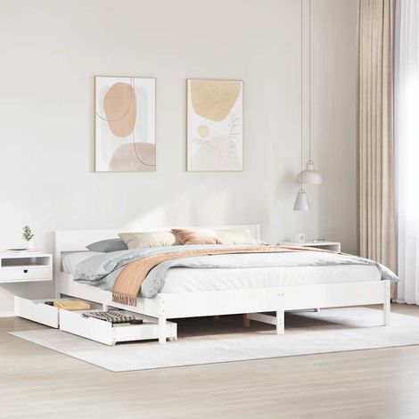Estructura de cama sin colchón madera maciza blanca 200x200 cm vidaXL (1/5)