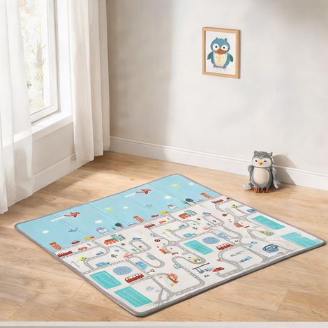 Tapis d'éveil multi-activités avec motifs de voitures de course (1/5)