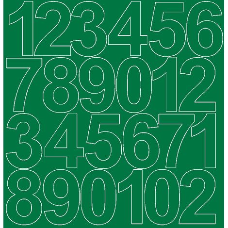 Autocollants chiffres de 12 cm, vert mat