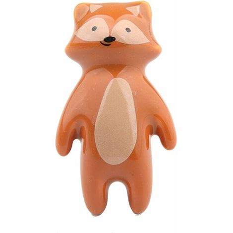 Base en Laiton de poignée en céramique d'animal de Bande dessinée,Bouton d'armoire en céramique,poignées de tiroir d'armoire,Boutons de poignées d'armoire,Boutons de Porte de Meubles renard (1/5)