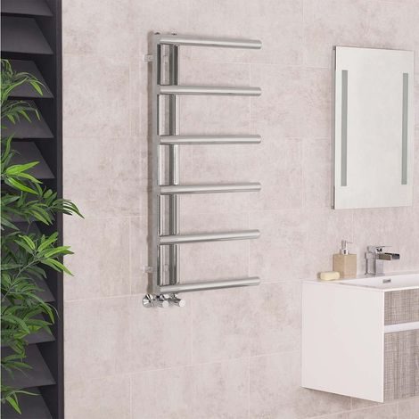988x500 Chrome Designer Heated Towel Rail Rad Radiator Ladder for Bathroom (1/5)