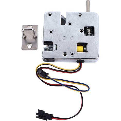 Rosvola Serrure électromagnétique haute résistance, antichoc, porte solénoïde d'armoire à auto-éjection renforcée pour casiers de rangement 12V (1/5)