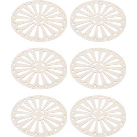 6 Dessous de Verre Épais et Créatifs - Lot de 6 - Protection Isolante pour Table de Cuisine - Accessoires Maison Beige (1/5)