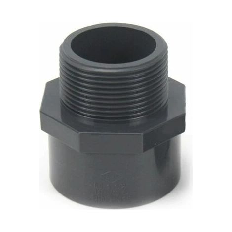 Raccord fileté mâle en PVC 32 mm pour piscine, accessoires de raccordement PVC, manchon fileté en PVC (diamètre intérieur 32 mm - filetage 1") (1/4)