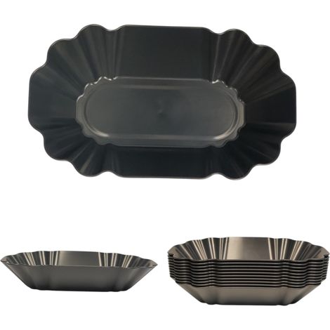 Lot de 10 Coupelles Plastique PP Réutilisables pour Frites et Saucisses au Curry Anthracite Incassables Passent au Lave-Vaisselle et au Micro-Ondes Empilables (1/5)