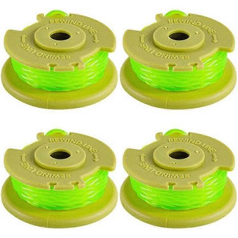 4 bobines compatibles avec les tondeuses à gazon Ryobi, bobines de rechange en fil de nylon AC80RL3 (1/4)