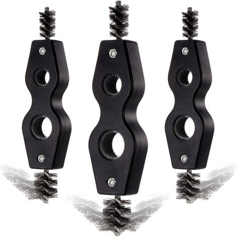 Outil d'ébavurage de Tubes de Nettoyeur de tuyauterie 4 en 1 pour Installation de plomberie, Soudure, tuyaux de cuivre, Tubes, brasage (Noir) 3pcs Files d'acier brosses (1/5)
