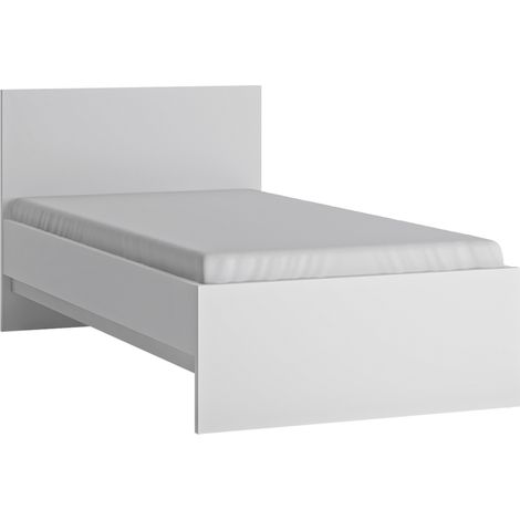 Bett Jugendbett 90cm in weiß FORTALEZA-129, B/H/T ca. 96,6/85/206,2 cm (1/4)
