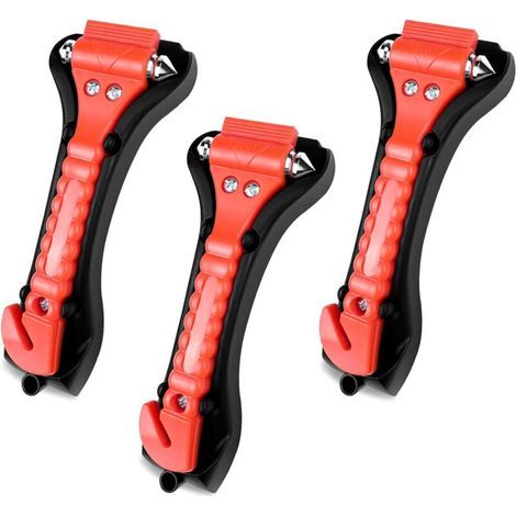 Pièces Brise Vitre Coupe Ceinture, Marteau Brise Vitre Voiture de Secours, 2 en 1 Brise-Vitre de Voiture, Coupe Ceinture de Sécurité d'urgence, Auto Accessories Matériel d'urgence (1/5)