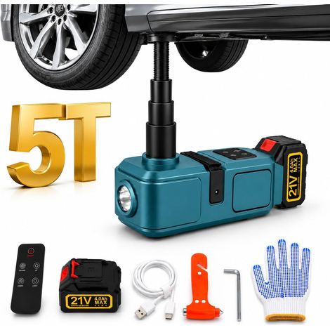 Cric électrique 5T avec batterie, plage de levage de 15,5 à 45 cm (1/5)