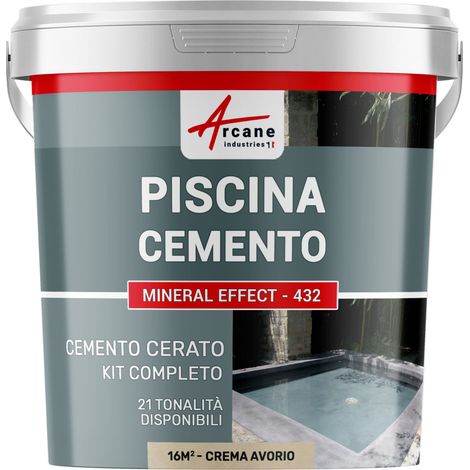 Kit microcemento color grigio topo per piscina in calcestruzzo - 16 m² Crema Avorio - ARCANE INDUSTRIES