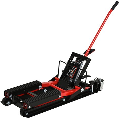 Cric hydraulique moto 680 kg élévateur ATV garage piste hauteur ajustable 24-36 cm plateforme antidérapante haute résistance 110x36x67 cm noir rouge
