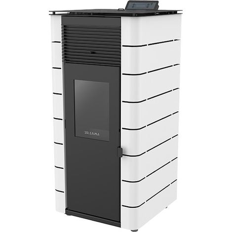 Chauffage à air 10 kW – Rendement 96% – Autonomie jusqu'à 26h – Capacité réservoir 20kg – Pour granulés EN 14961-2 A1 – Solzaima