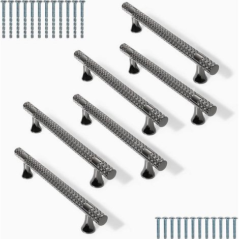 tiradores modernos negros de 128 mm para muebles, fabricados en aleación de zinc, para dormitorio y baño. (1/4)
