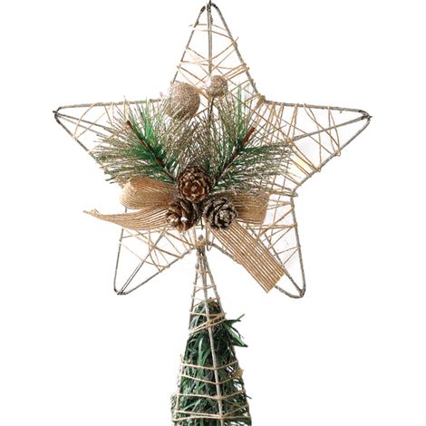 Étoile De Noël - Étoile En Métal Doré À Paillettes - Pour Arbre De Noël Standard - 1 Pièce (1/5)