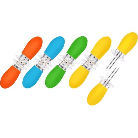 Pinze per pannocchie, 10 pezzi/5 paia, pinze per pannocchie in acciaio inox, spiedini per barbecue, ideali per cucinare in casa, feste e campeggio.