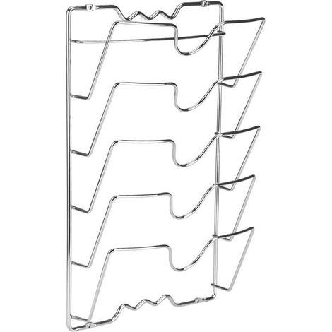 Porte Couvercles Vertical en Métal, Range Couvercle Mural avec 5 Compartiments, Rangement Couvercle Casserole pour Placard ou Mural, 40.7 x 25.7 x 7.5cm (1/5)