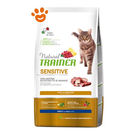 Trainer Natural Cat Sensitive Anatra ed Estratto di Ananas  - Sacco Da 1,5 Kg