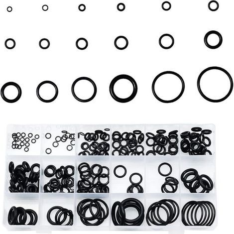 125-Piece Rubber O-Ring Kit – 18 Sizes 3mm-22mm – Oil and High Temperature Resistant – Sealing for Vehicles and Plumbing – 125 Pieces (1/5)
