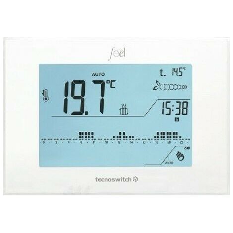 Cronotermostato touch parete FEEL 230 VAC CR035BI Tecnoswitch a batterie